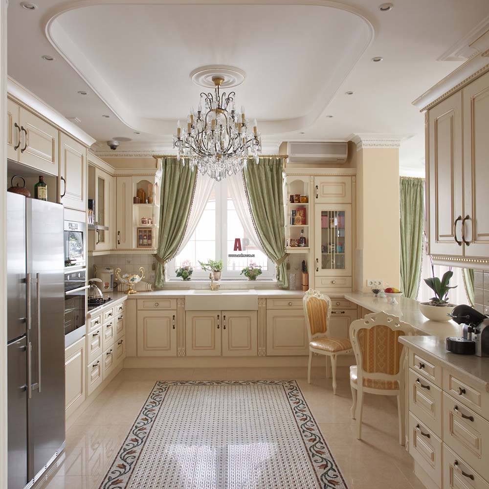 آشپزخانه نئوکلاسیک زیبا